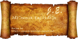 Jánosik Emilián névjegykártya